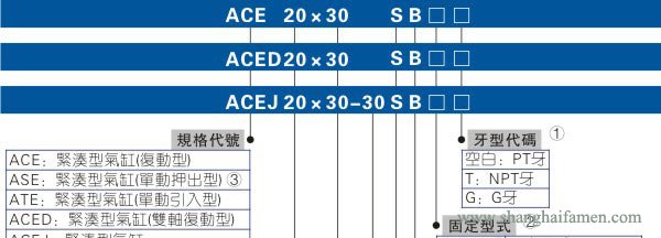 ACE气缸型号