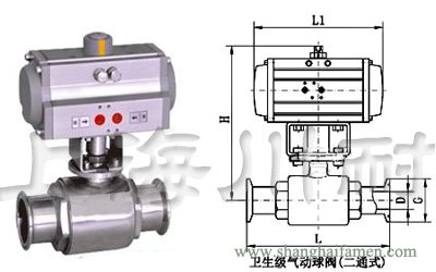 卫生级快装气动球阀结构图